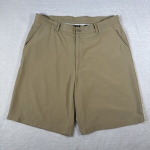 Bolle Golf Tech Shorts Men's 36W Beige Flat Front Chino